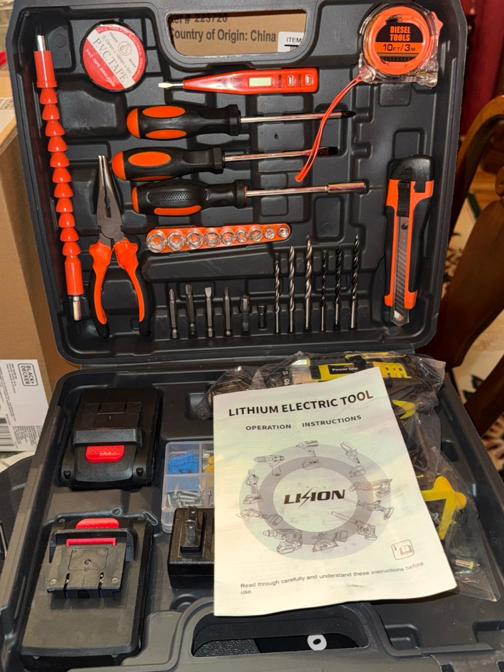 NIB Diesel Tools / LI-ION Complete Cordless Power Drill & Household Tool Set